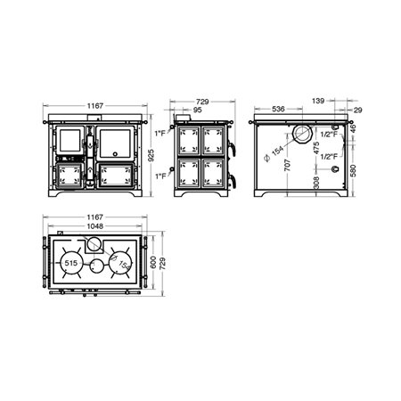 Cuisinière à bois hydro Bosky Country F-30 EVO Fiori Cuir