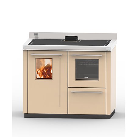 Cuisinière à bois hydro Bosky F30 Square EVO5 Beige