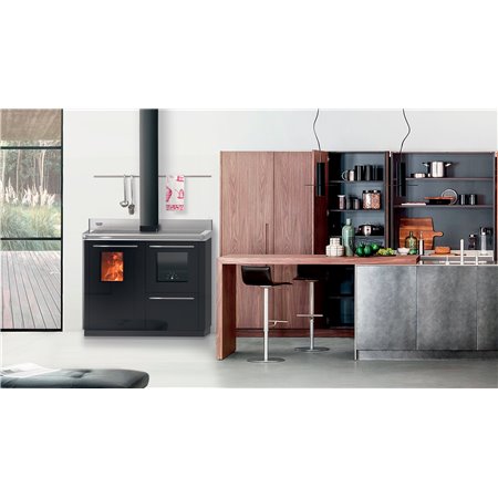 Cuisinière à bois hydro Bosky F30 Square EVO5 Gris